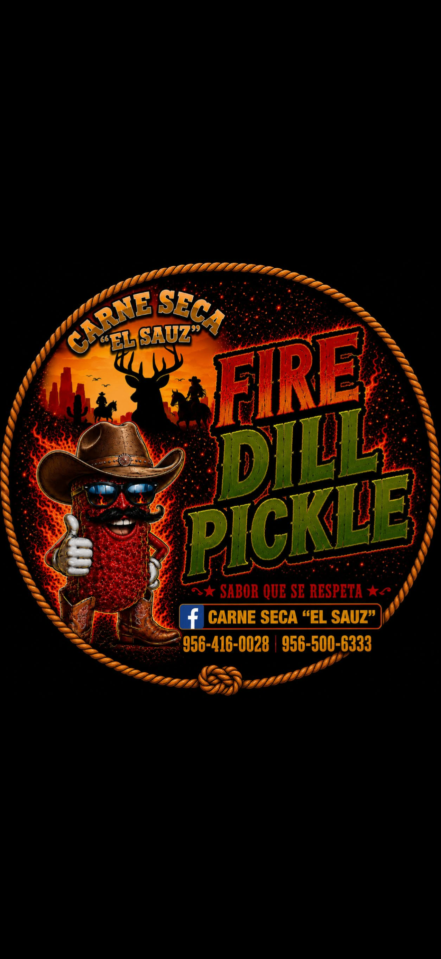 Carne Seca El Sauz Fire Dill Pickle label