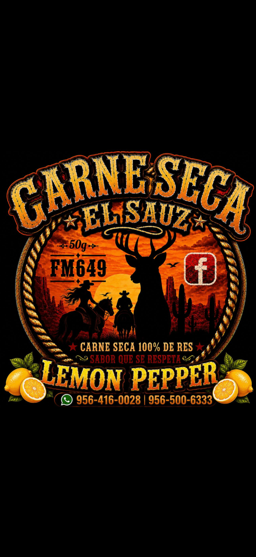 Carne Seca El Sauz Lemon Pepper label